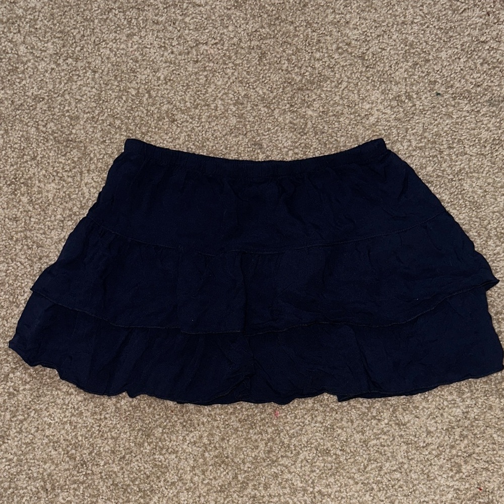 Navy Blue Ruffled Skirt